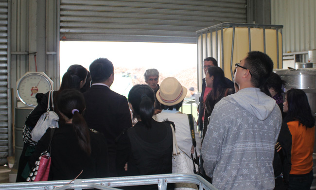 在欧洲精油生产基地培训的公司员工